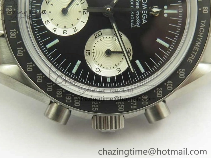 1225 ComfortFit Speedmaster SS “Speedy Tuesday” OMF Best Edition Black Dial on SS Bracelet Manual Winding Chrono Movement 7994